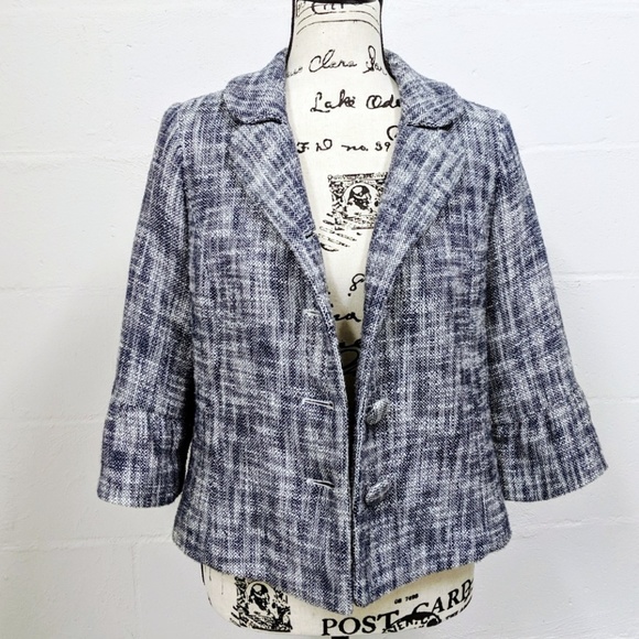 Merona Waist-Length 3/4 Ruffle Sleeves Blazer - Picture 2 of 7